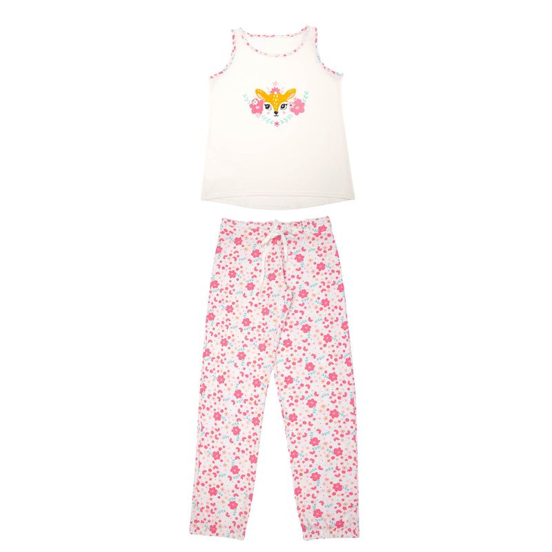LILI PINK - Conjunto pijama de 2 piezas en algodón juvenil