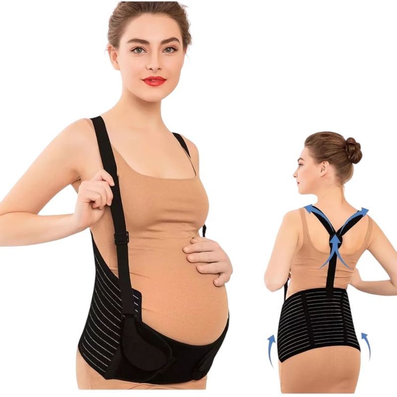 GENERICO - Faja Soporte Embarazo Con Tirantes Para Dolor De Espalda