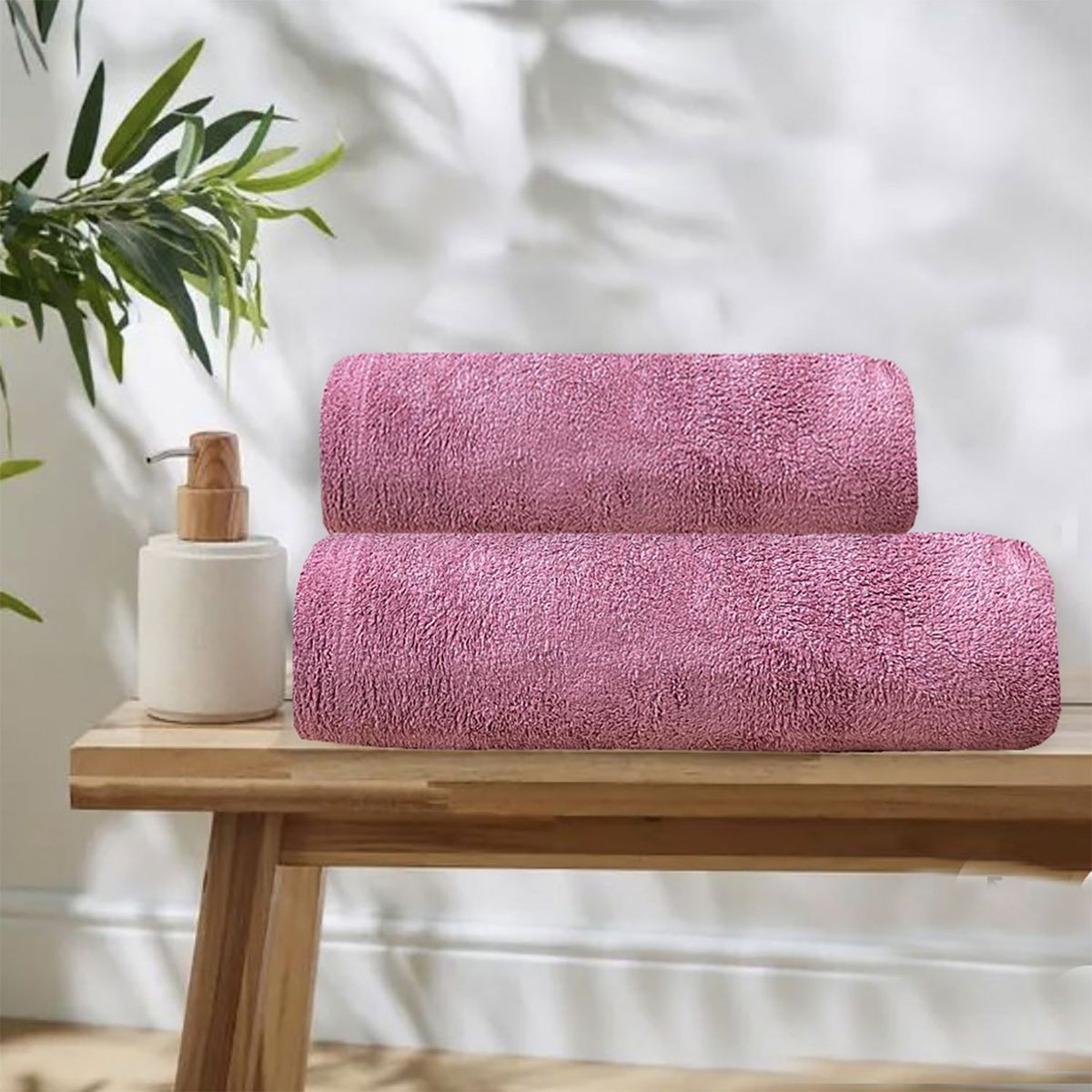 HOMETEX - JUEGO DE TOALLAS IVY  ROSADA