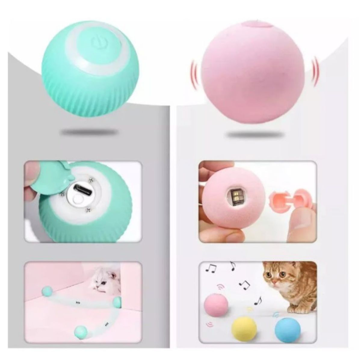 GENERICO - Juguete Inteligente Pelota Electrica Rodante Mascotas Azul