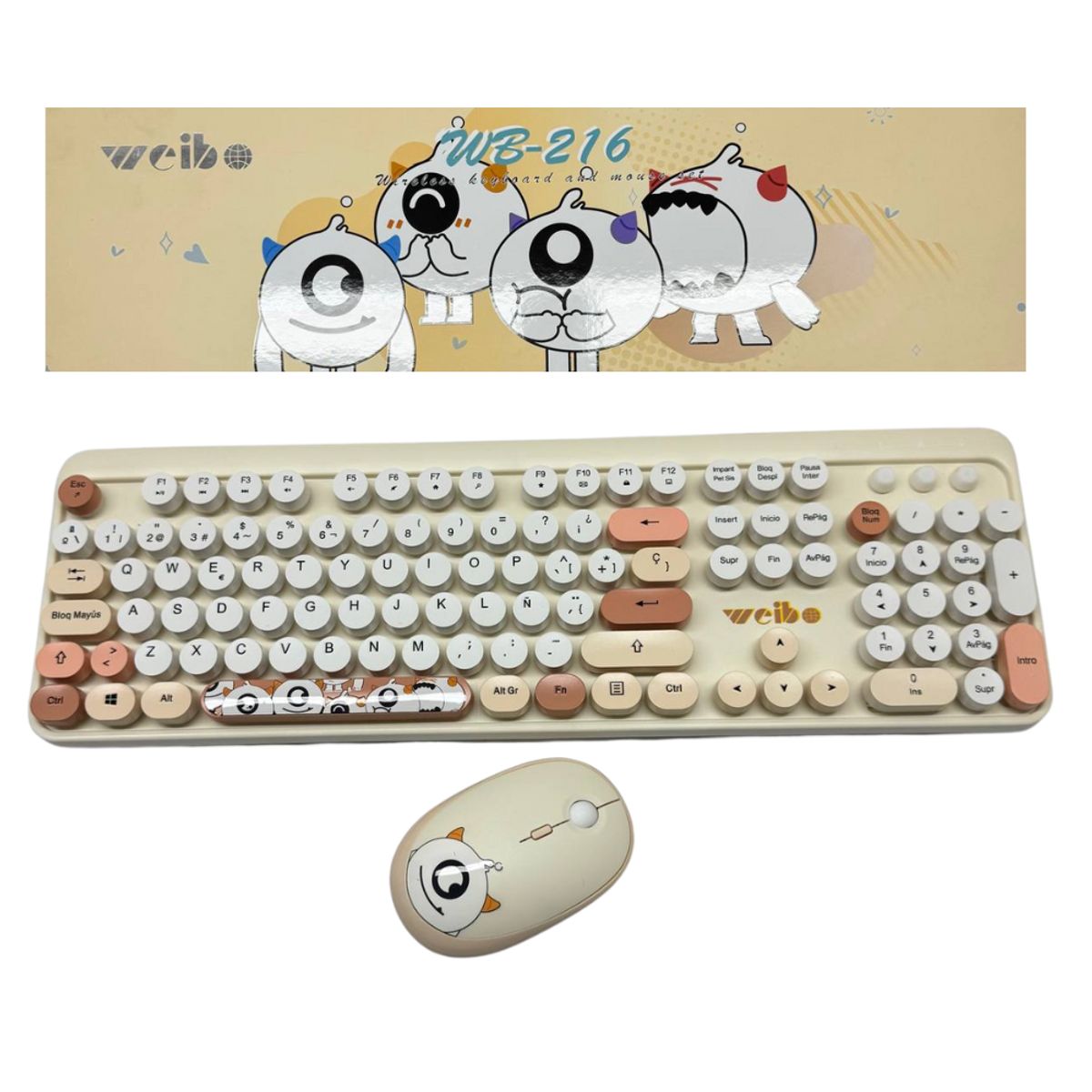 GENERICO - Combo Teclado Weibo Animado Mecanico Tecla Cambiable Wb216