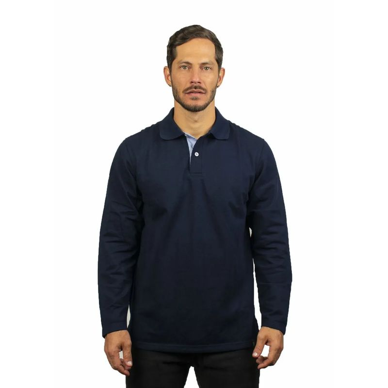 HAMER - Camibuso Tipo Polo Para Hombre Azul Oscuro