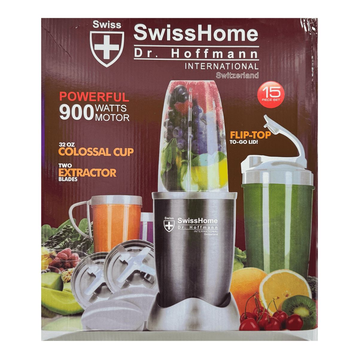 SWISSHOME - Extractor De Jugos Nutribullet Recetario Swisshome 900watts