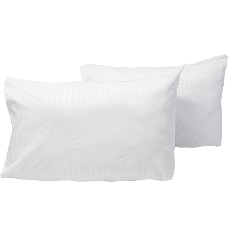 HOMETEX - PAR DE FUNDAS DE ALMOHADAS BLANCAS SOLOFONDO  MICROFIBRA 5070