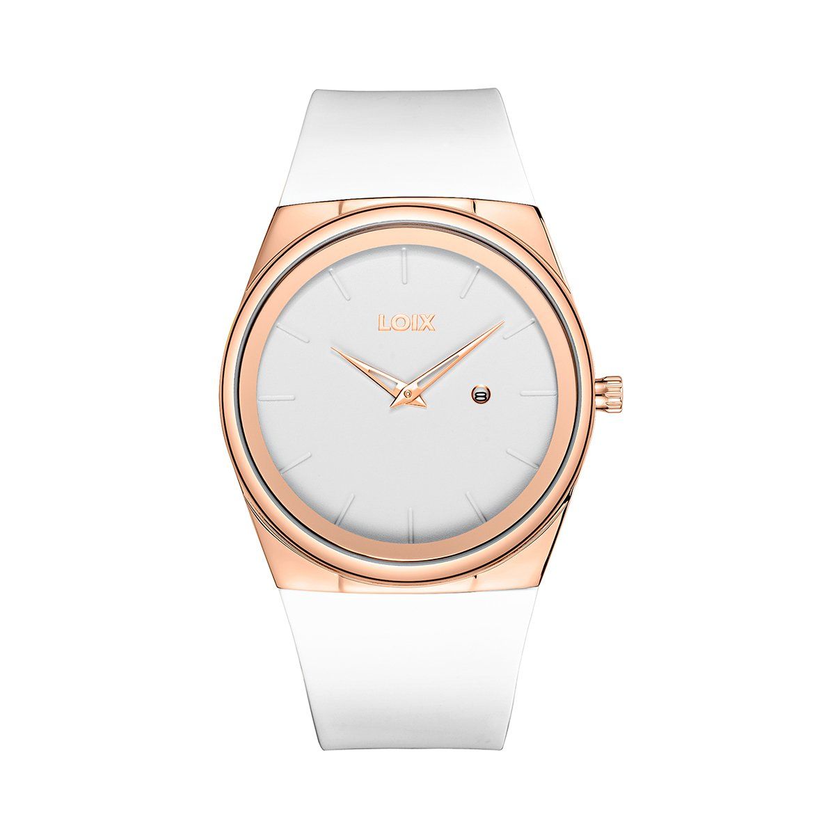 LOIX - Reloj mujer LA2117D-1 Blanco con oro rosa tablero blanco
