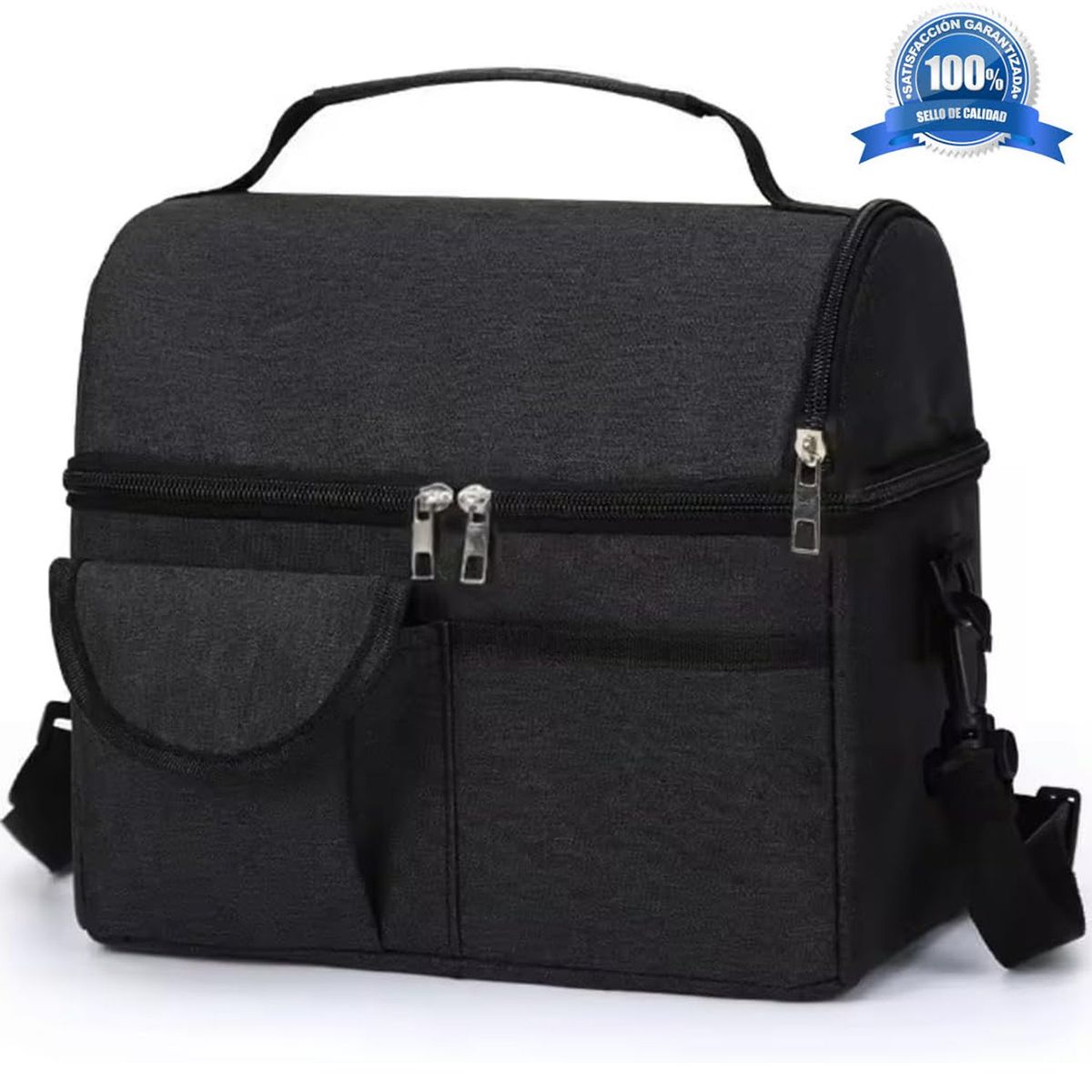 ONE PIXEL - Lonchera Térmica Bolsa Almuerzo Impermeable Negra