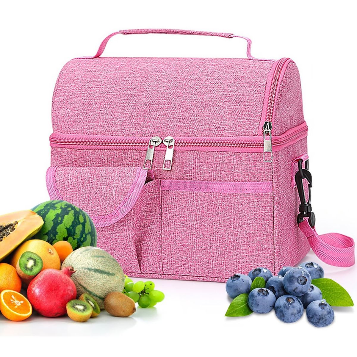 ONE PIXEL - Lonchera Térmica Bolsa Almuerzo Impermeable Rosada