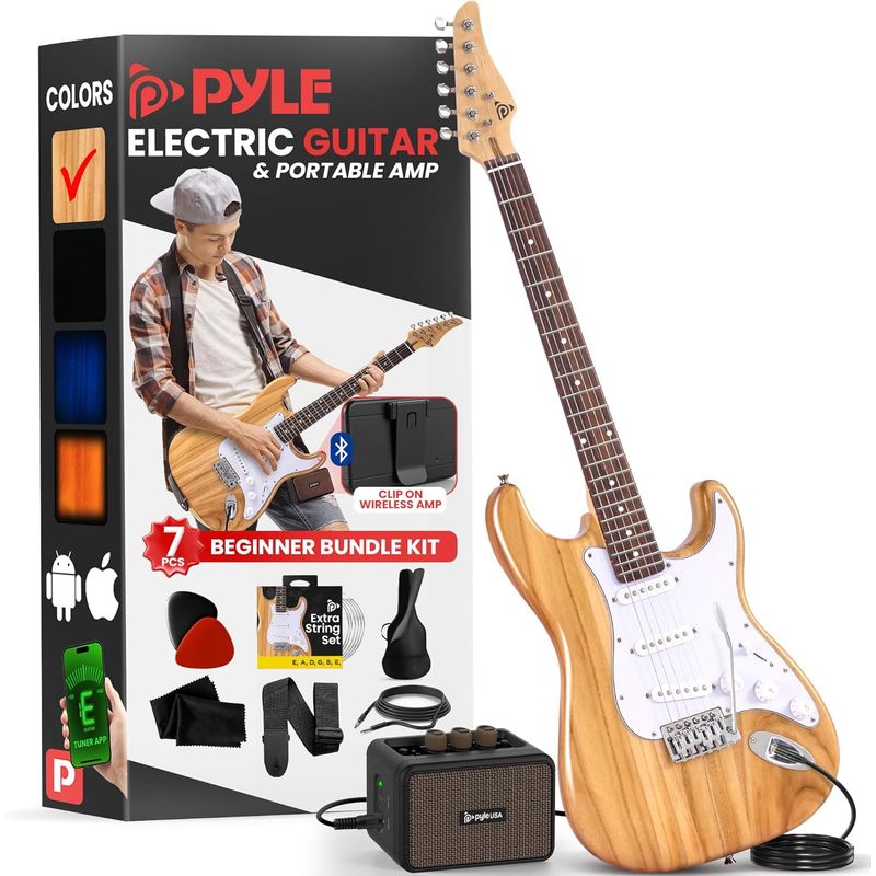 PYLE - Pyle Kit guitarra eléctrica tamaño completo amplificador 5 W