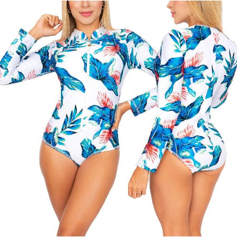 PRAIE - Vestido de Baño Manga Larga PRAIE 1801 Ramal Control Abdomen