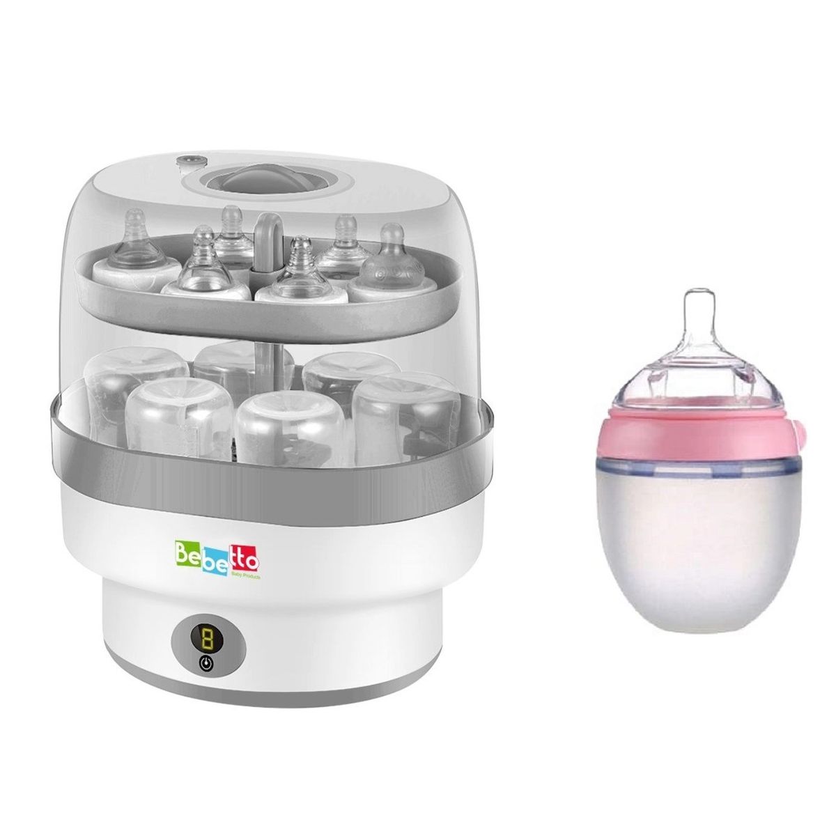 BEBETTO - Esterilizadora + Tetero Silicona 5 Onz