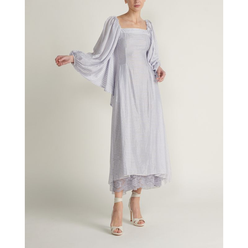 CHERIE - Vestido largo manga larga blanco CHERIE Multicolor DC3530WHITE