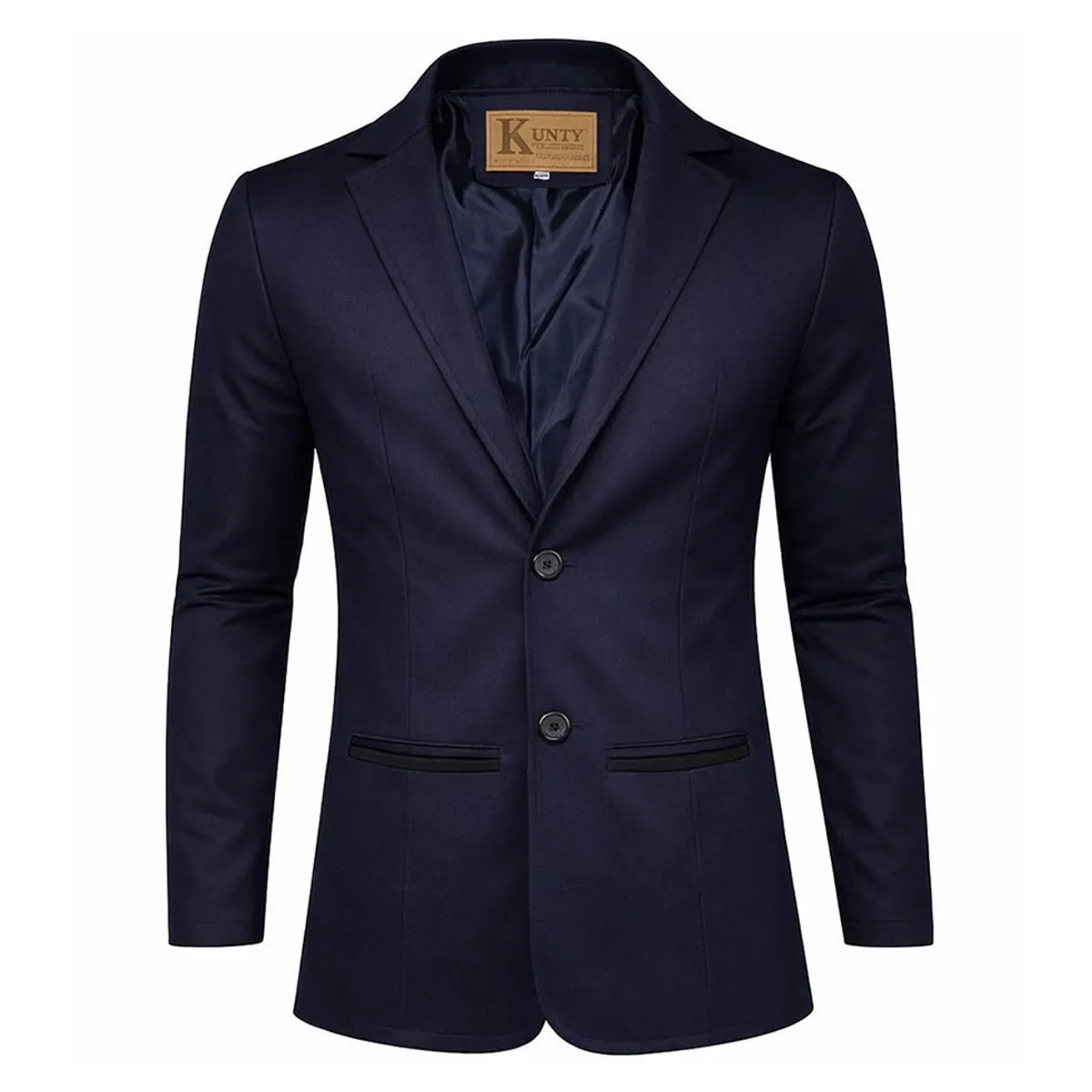 MODA EN CIRCUITO - Chaqueta Tipo Bleiser en Dril Para Hombre SIN CODERAS AZUL OSCURO