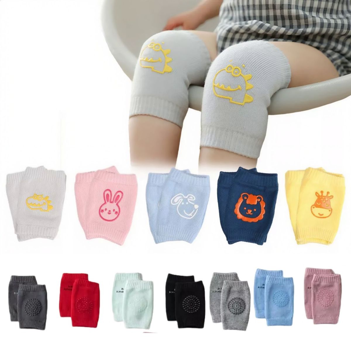 GENERICO - Rodillera Bb X3 Pares Para Gatear Colores Surtidos Bebe