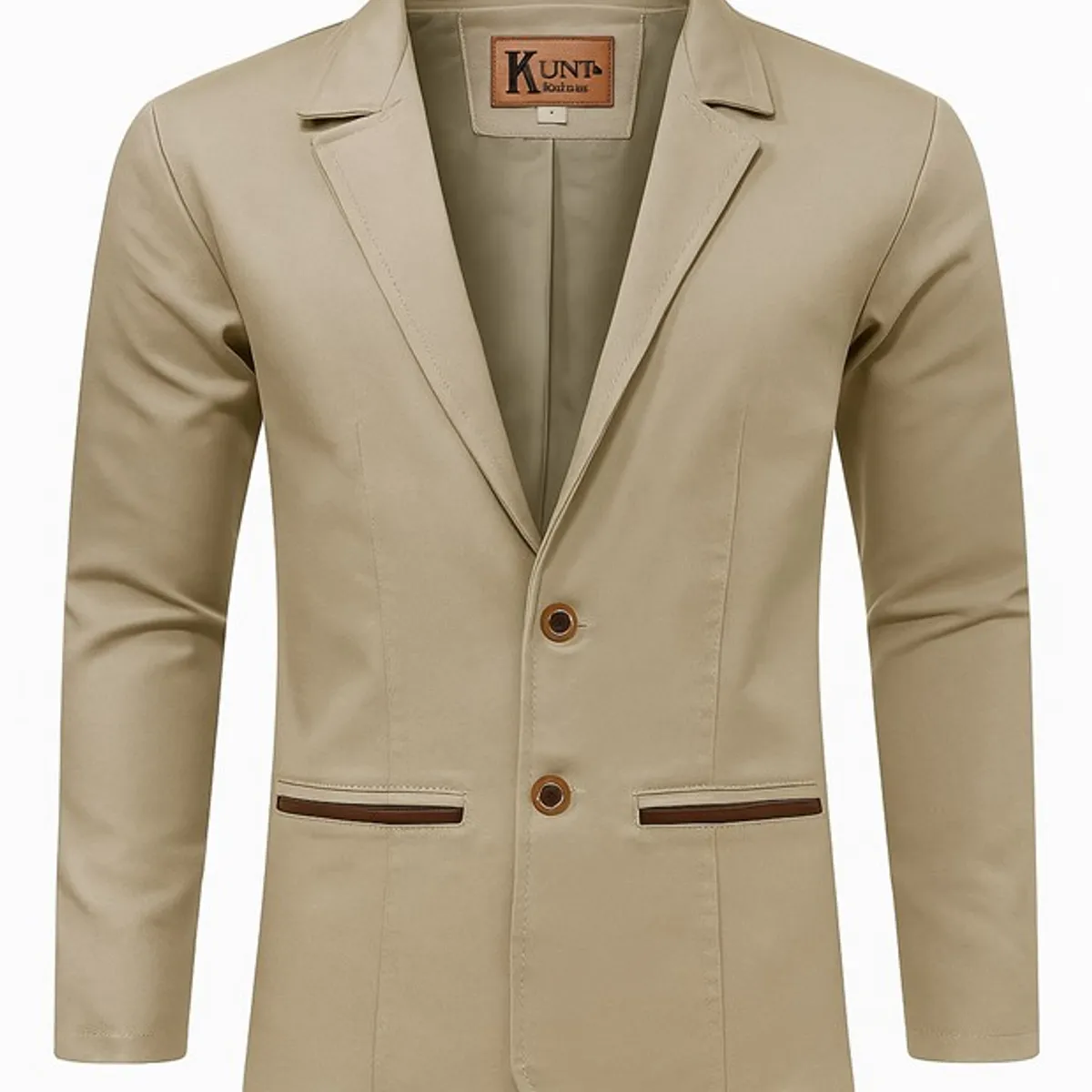 MODA EN CIRCUITO - Chaqueta Tipo Bleiser en Dril Para Hombre SIN CODERAS BEIGE