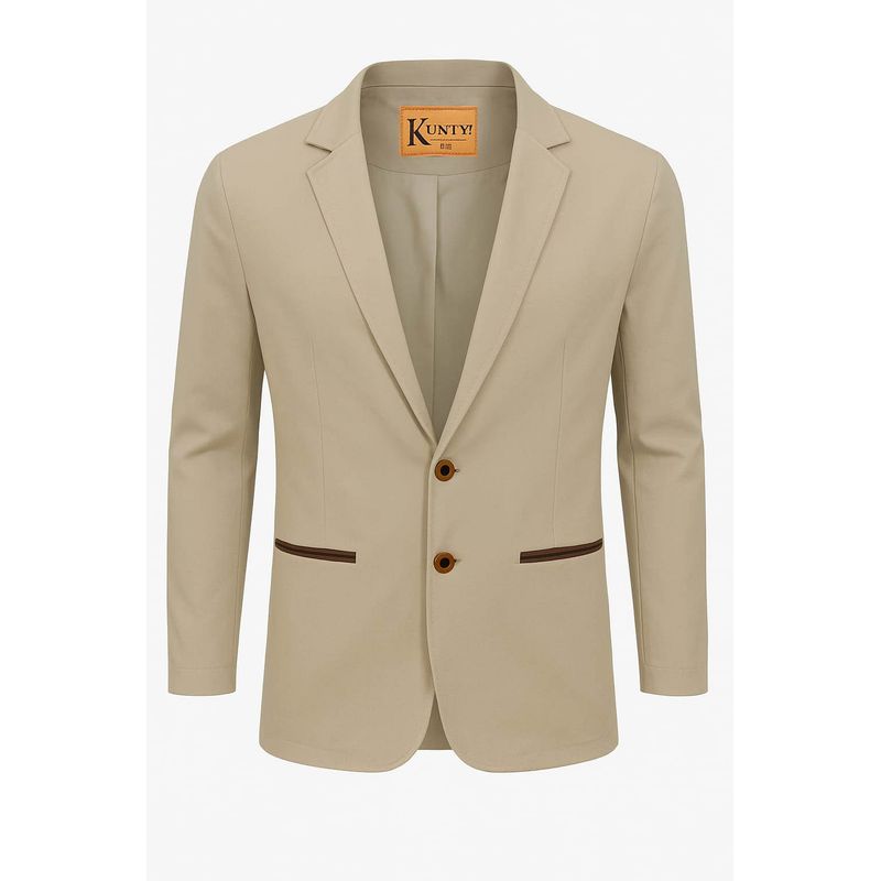 MODA EN CIRCUITO - Chaqueta Tipo Bleiser en Dril Para Hombre SIN CODERAS BEIGE