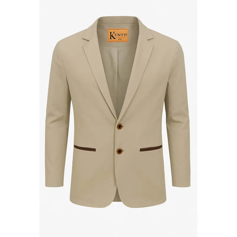MODA EN CIRCUITO - Chaqueta Tipo Bleiser en Dril Para Hombre SIN CODERAS BEIGE