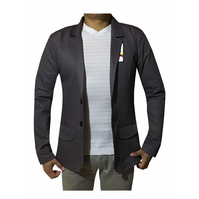 MODA EN CIRCUITO - Chaqueta Tipo Bleiser en Dril Para Hombre SIN CODERAS GRIS