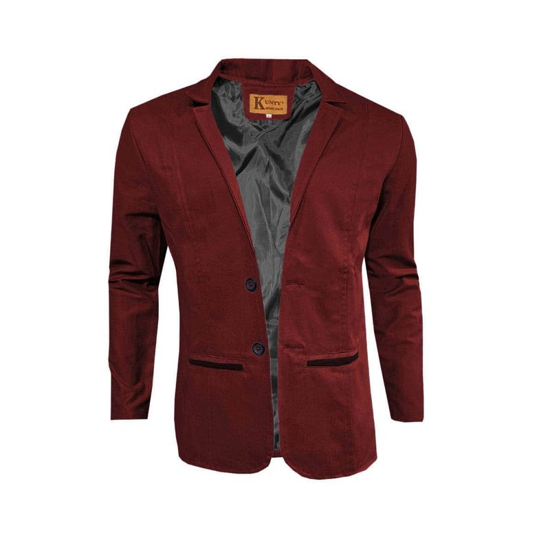 MODA EN CIRCUITO - Chaqueta Tipo Bleiser en Dril Para Hombre SIN CODERAS VINOTINTO