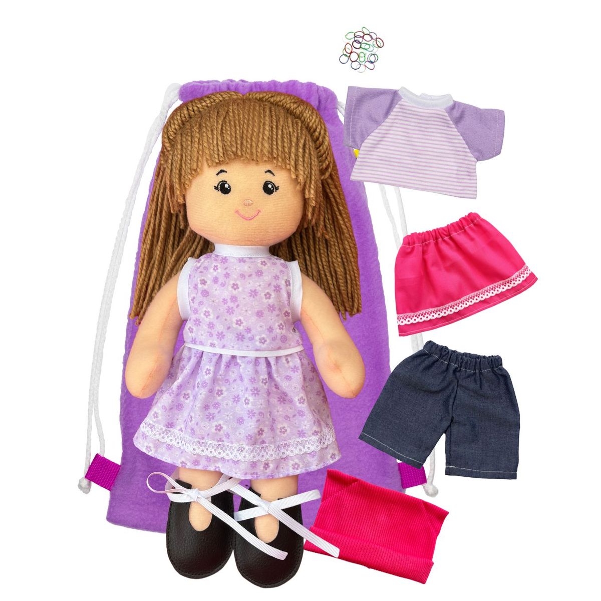 GENERICO - Muñeca de trapo didáctica 37cm con ropita intercambiable