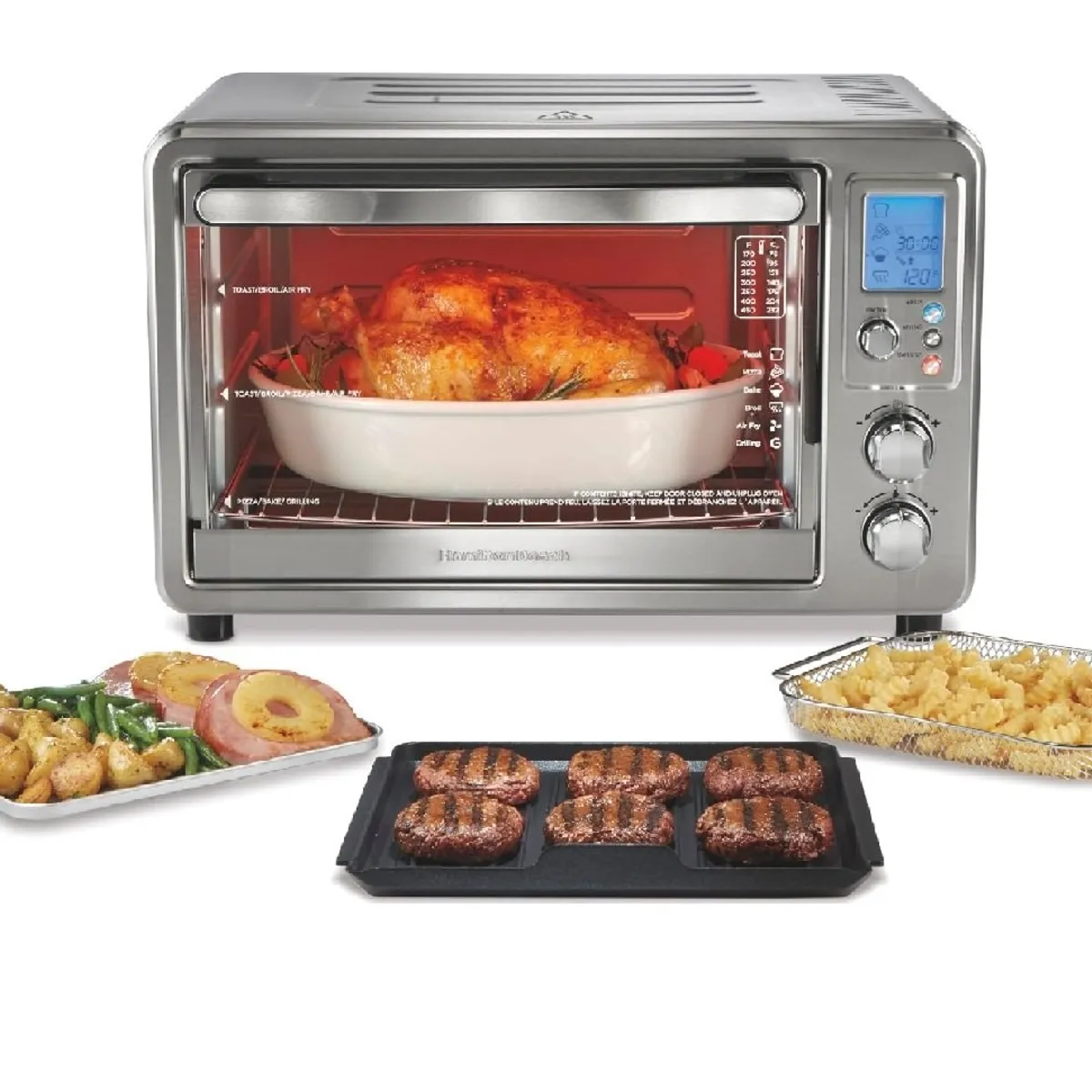 HAMILTON BEACH - Horno Tostador y Freidora de Aire 6 en 1 Hamilton Beach 28 L
