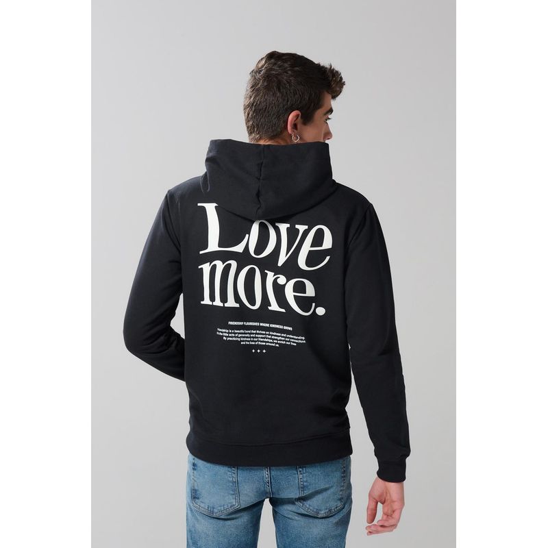 KOAJ - KOAJ Buzo capota unicolor con estampado en espalda HOMBRE