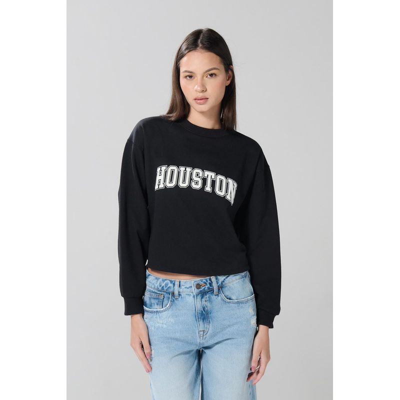 KOAJ - KOAJ Buzo crop top cuello redondo COLOR  para mujer, cuello y  MUJER