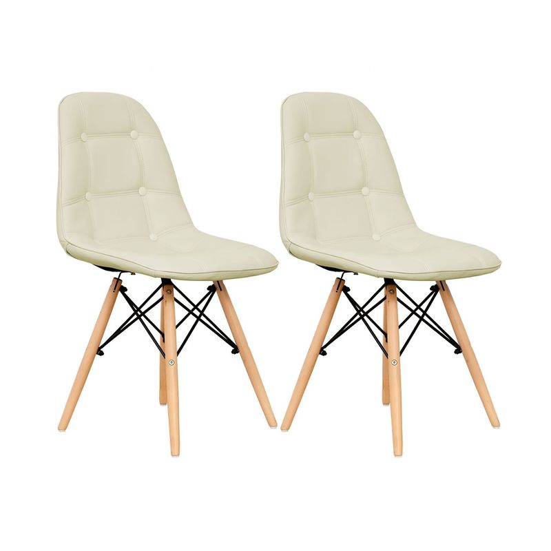 DIMATEX LEON - Set x2 Silla Decor Mueble Sala Comedor Dormitorio Refcarmen Beige