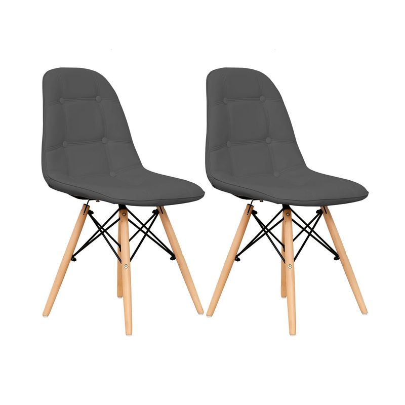 DIMATEX LEON - Set x2 Silla Decor Mueble Sala Comedor Dormitorio Refcarmen Gris