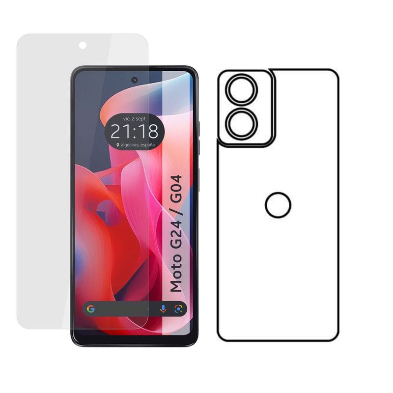 GENERICO - Protector Pantalla Y Trasero Hidrogel Para MOTOROLA MOTO G04 G04S