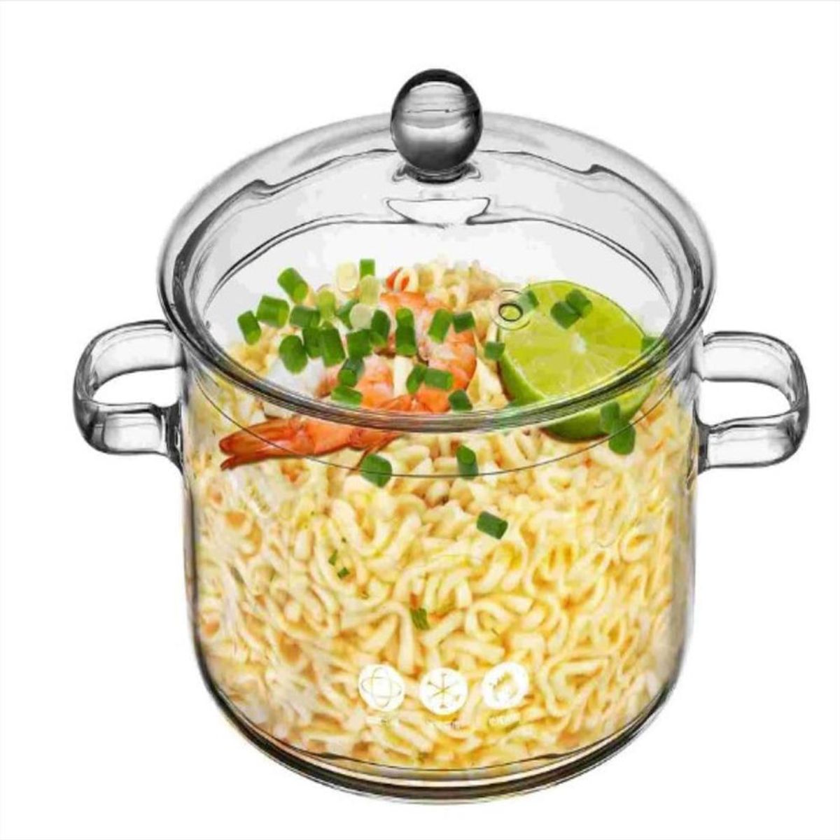 SKY - Olla de Vidrio con Tapa Resistente al Calor