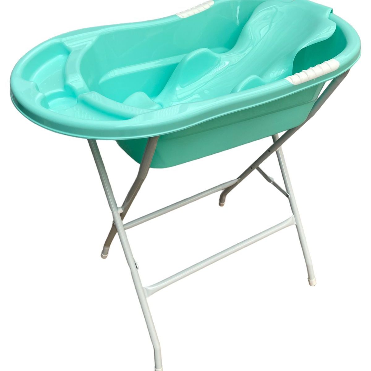 PRODEHOGAR - Bañera o Tina Para Bebe Con Soporte Plastico y Base Metalica