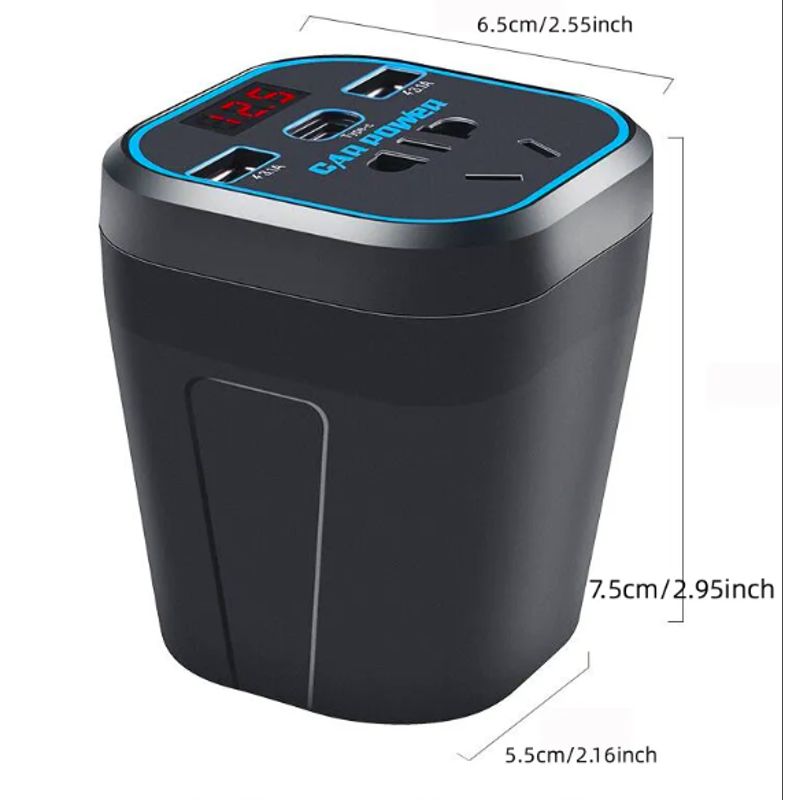 CAR ACCESSORIES - Convertidor Inversor Energia Carro Vaso De 12v A 110v Usb