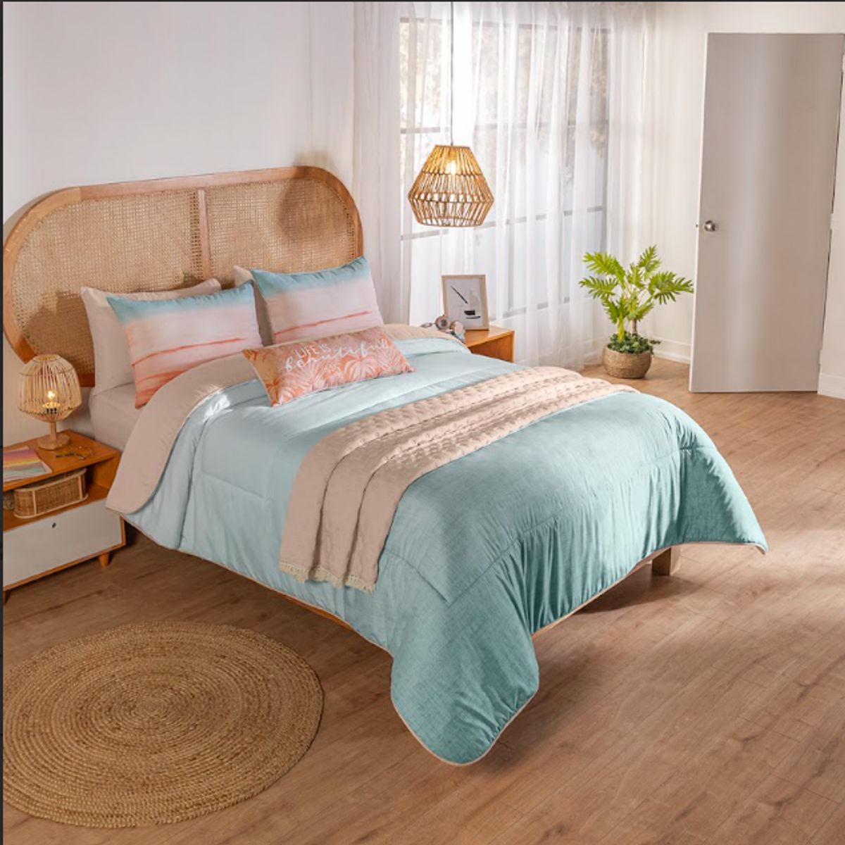 VIANNEY - Juego De Edredón Summer Talla Queen/Doble XL Poliéster - Vianney