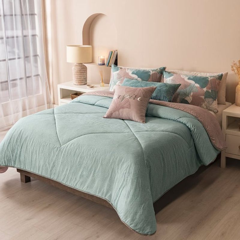 VIANNEY - Juego De Edredón Provenza Talla Queen/Doble XL Reversible - Vianney