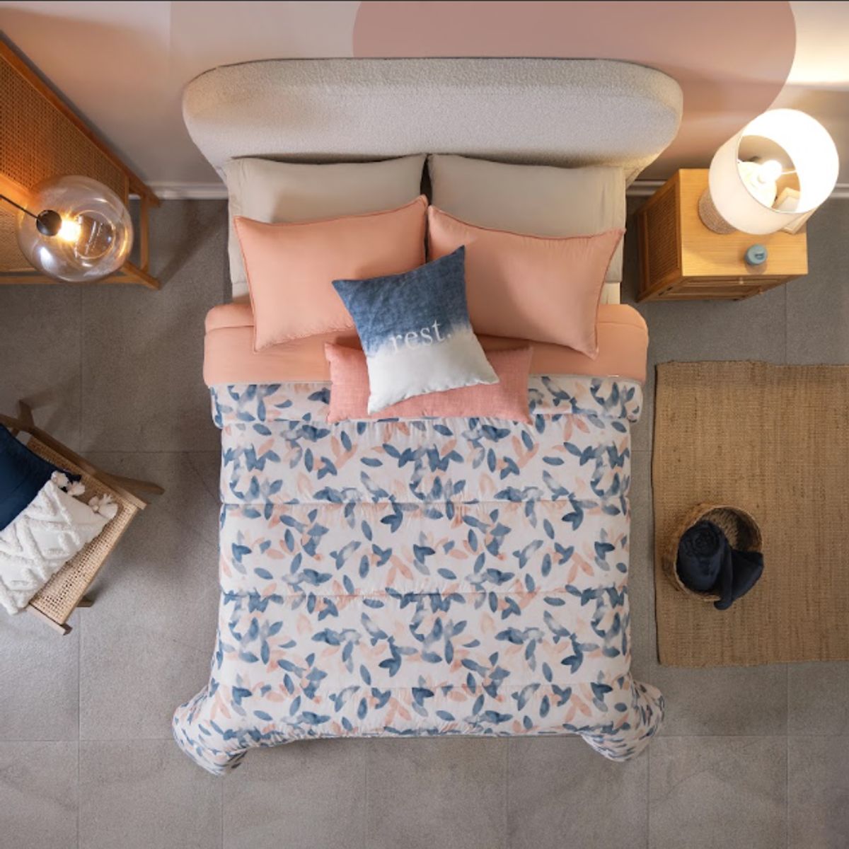 VIANNEY - Juego De Edredón Praga Talla Queen/Doble XL Poliéster - Vianney