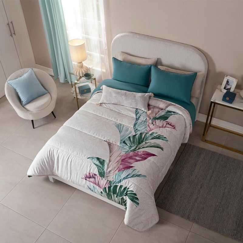 VIANNEY - Juego De Edredón Palmar Talla Queen/Doble XL Durable - Vianney
