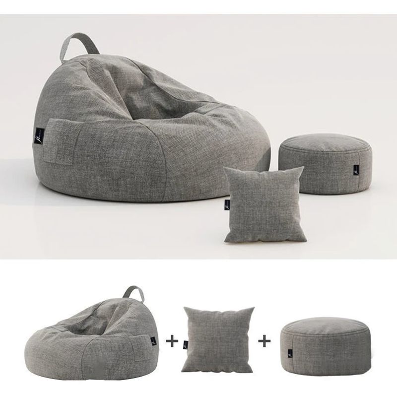 GENERICO - PUFF SILLA DISEÑO GOTA SET COLOR GRIS TAMAÑO L ADULTO