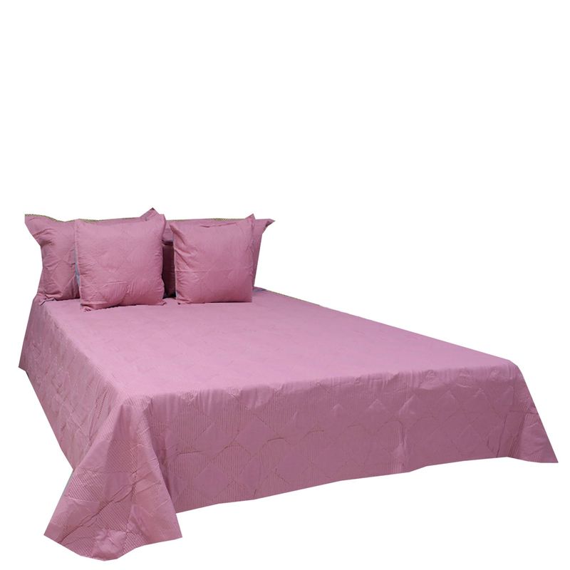 HOMETEX - TENDIDO PARIS FULL QUEEN ORO ROSA-AZUL FUNDAS ORO ROSA