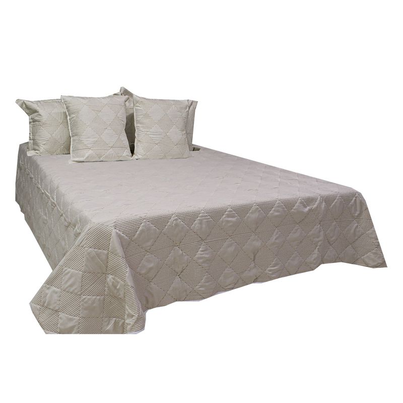 HOMETEX - TENDIDO PARIS FULL QUEEN DOBLE FAZ BEIGE - SALMON FUNDAS BEIGE