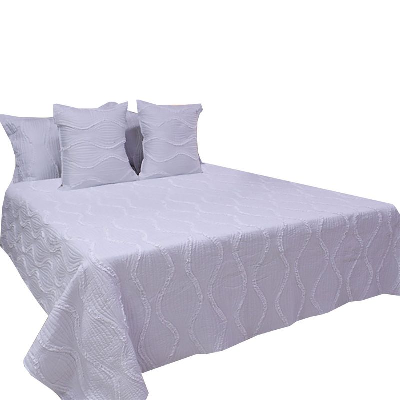 HOMETEX - TENDIDO PASSWORD ONDAS FULLQUEEN DOBLE FAZ BLANCO - BEIGE