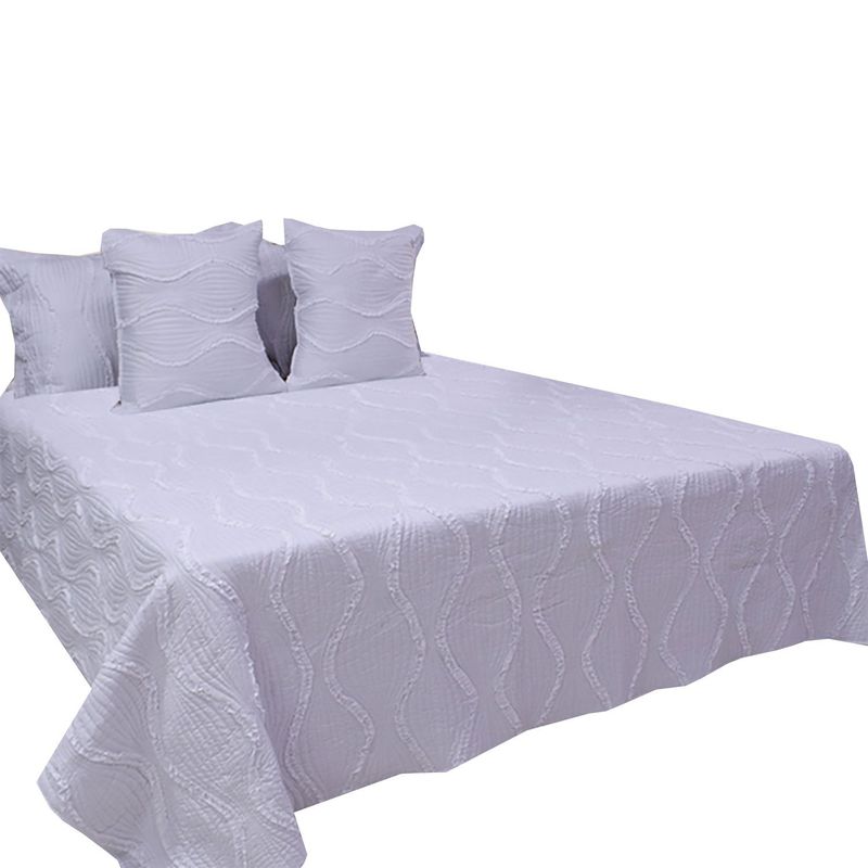 HOMETEX - TENDIDO PASSWORD ONDAS KING  DOBLE FAZ  BLANCO  - GRIS
