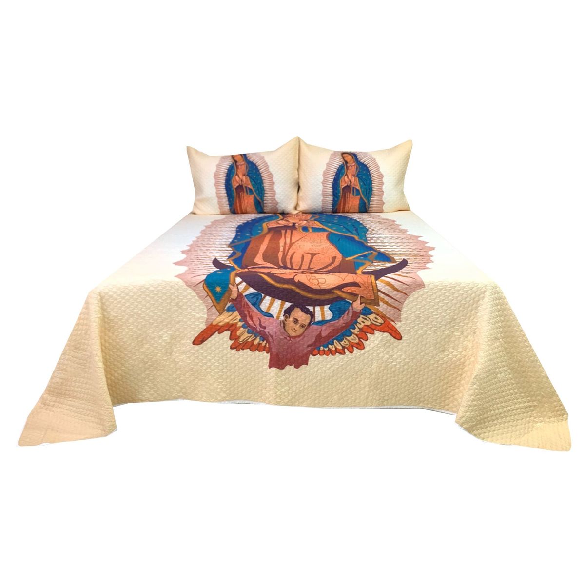 HOMETEX - TENDIDO AMAIA   FULL QUEEN DISEÑO VIRGEN GUADALUPE