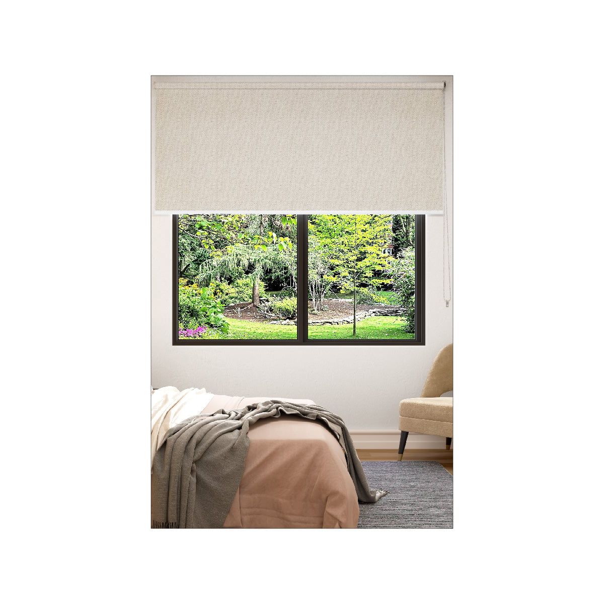 NOVELTY HOME - Cortina Enrollable Blackout Beige Jaspe 100x180 cm Novelty Home