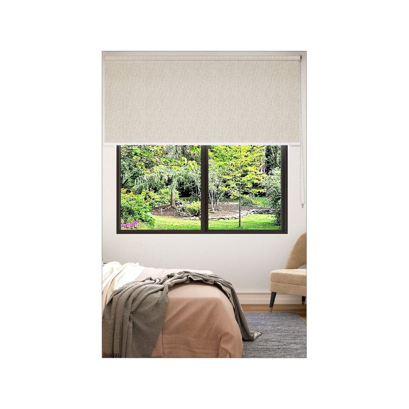 NOVELTY HOME - Cortina Enrollable Blackout Beige Jaspe 200x180 cm Novelty Home
