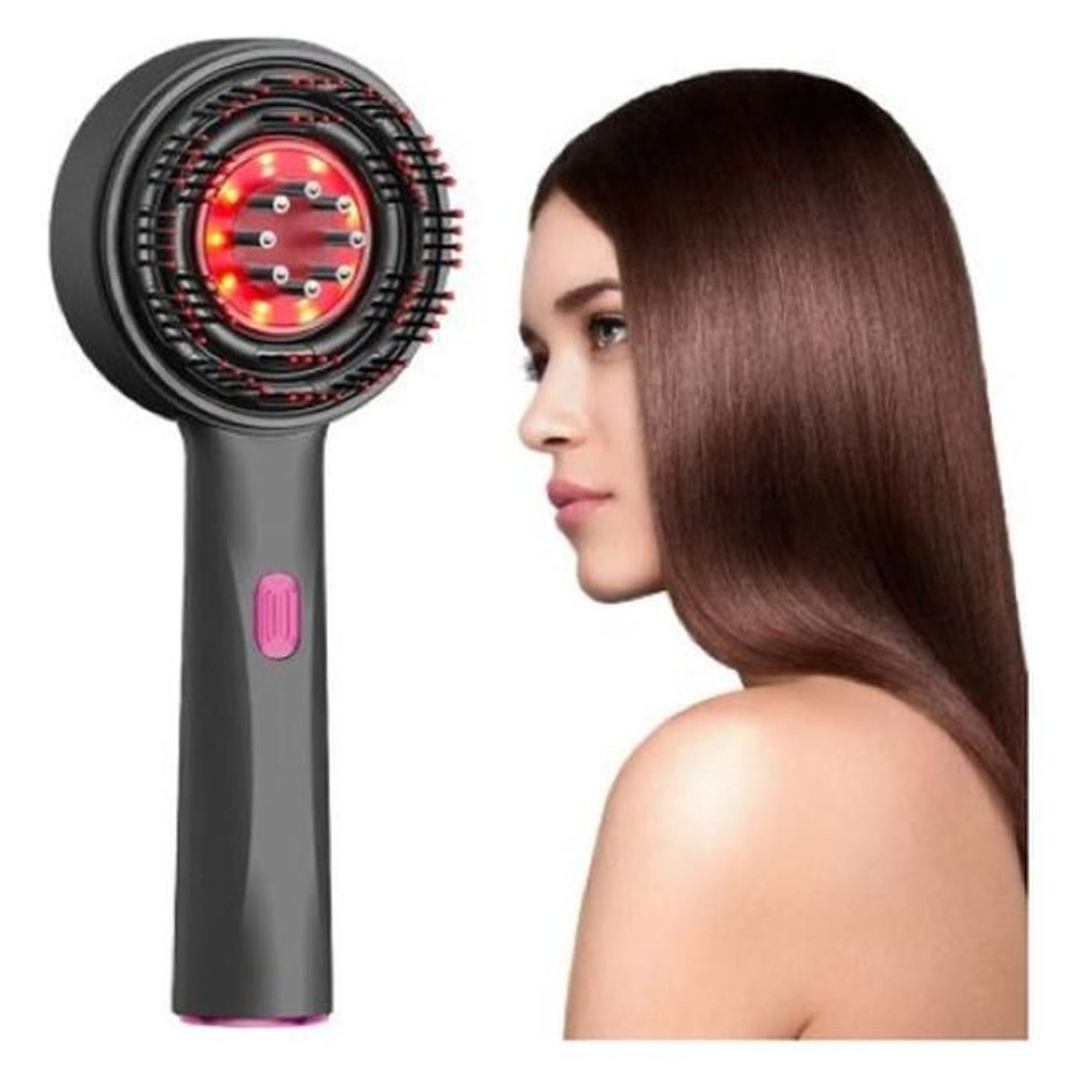 GENERICO - CEPILLO CRECIMIENTO CABELLO MASAJEADOR LUZ ROJA ELECTRICO