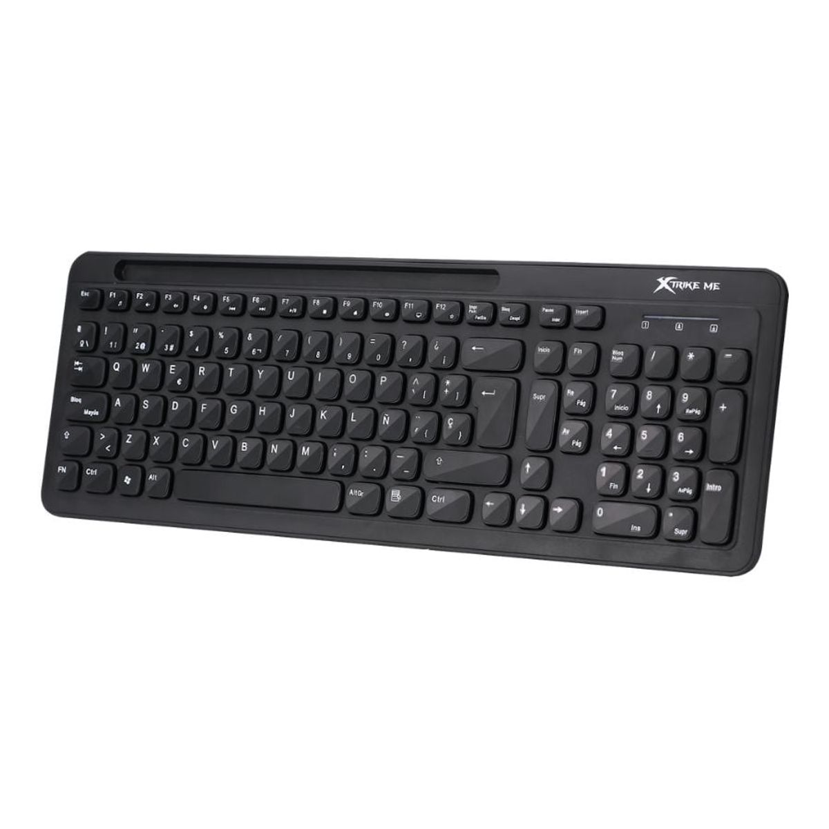 XTRIKE ME - Teclado Inalambrico Dual Bluetooth y 2.4 Con Soporte Celular Xtrike Me