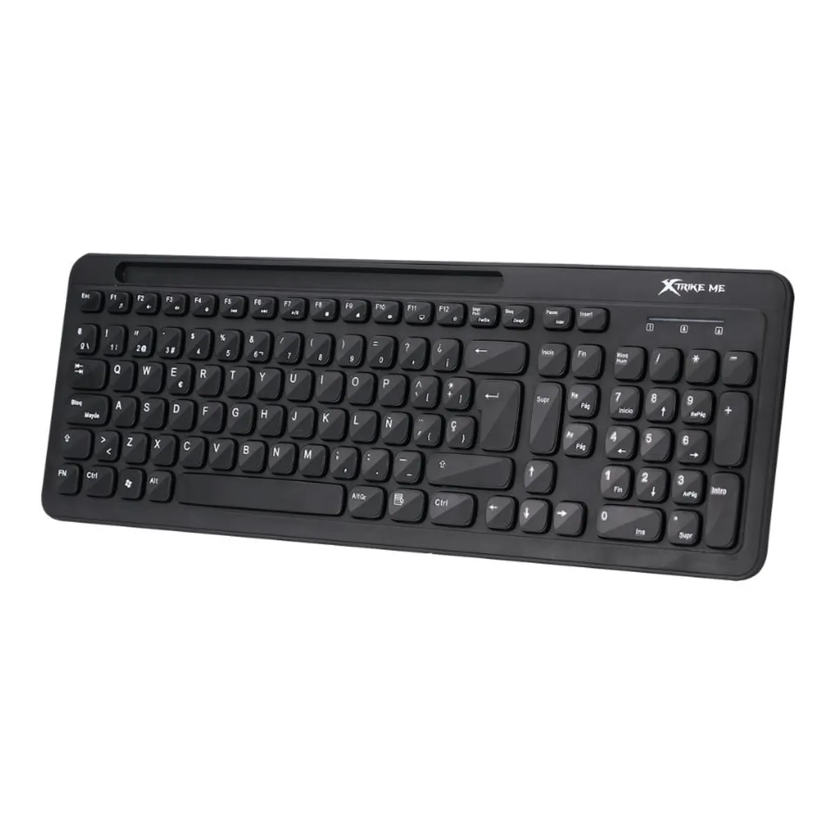 XTRIKE ME - Teclado Inalambrico Dual Bluetooth y 2.4 Con Soporte Celular Xtrike Me