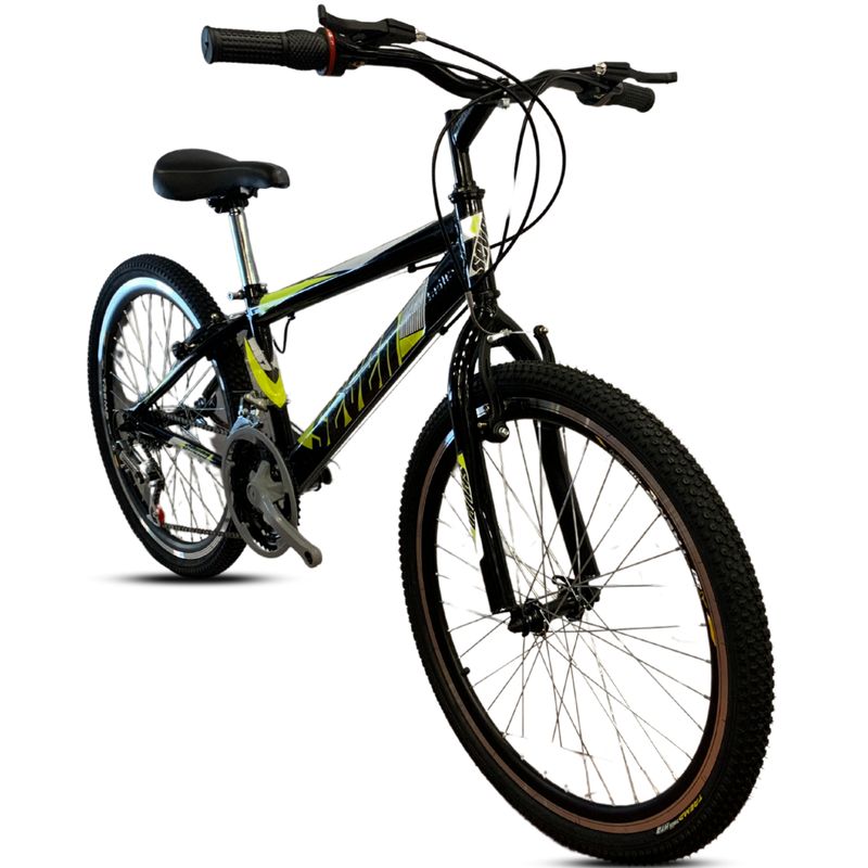 GENERICO - Bicicleta Todoterreno Niño 24 Rines en Aluminio Negro Ama