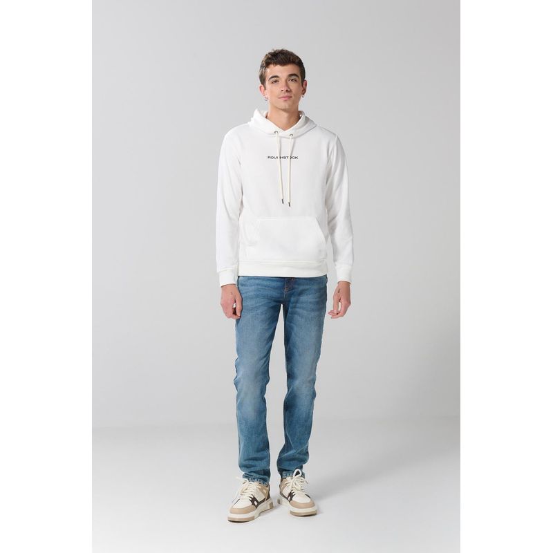 KOAJ - KOAJ Buzo crema con estampados vaqueros y capota HOMBRE