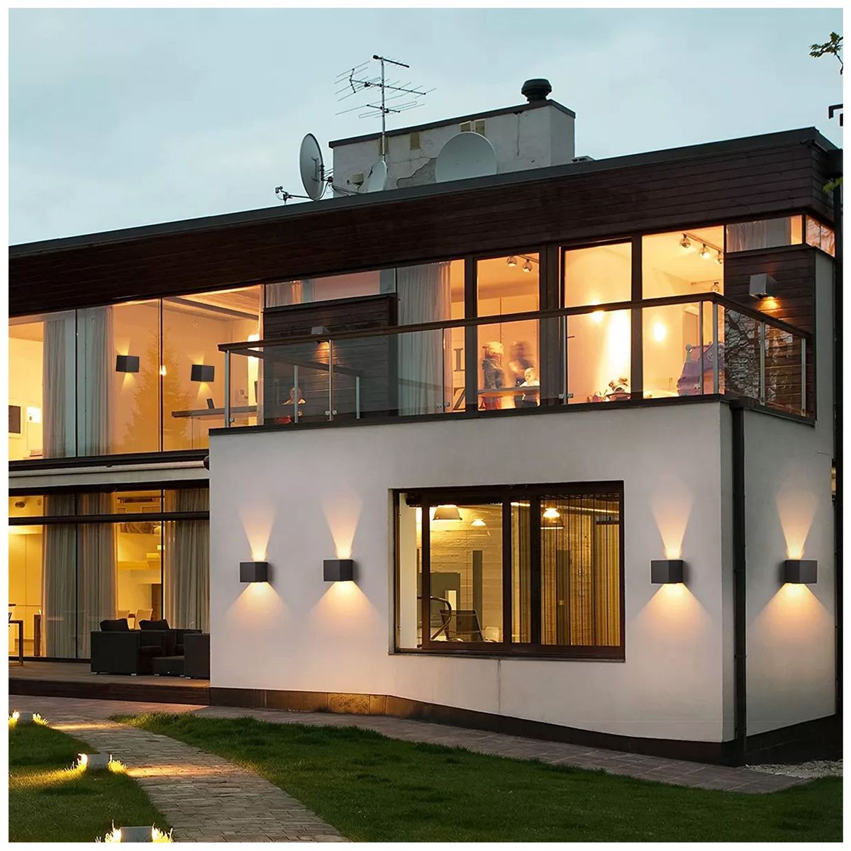 ONE PIXEL - Lamparas De Pared Interior Luz Impermeable Exterior 2pc